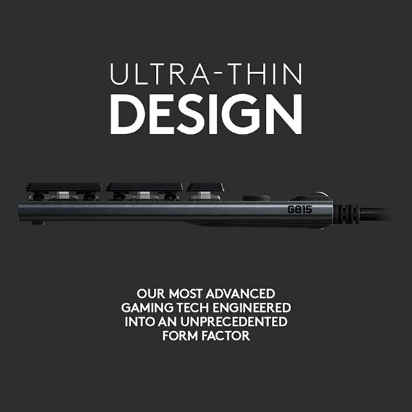 Tastatura Gaming mecanica LOGITECH G815 Tactile Switch, USB, Layout INT, negru