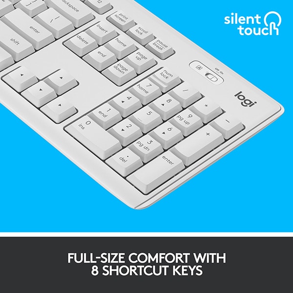 Kit tastatura si mouse Wireless LOGITECH MK295 Silent, USB, alb