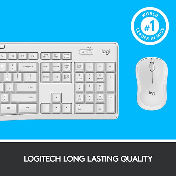 Kit tastatura si mouse Wireless LOGITECH MK295 Silent, USB, alb