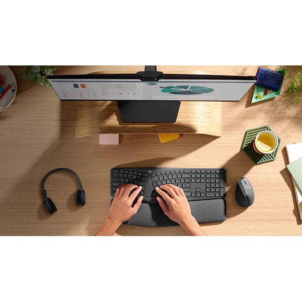 Tastatura Wireless LOGITECH Ergo K860, USB, Bluetooth, US INT, negru