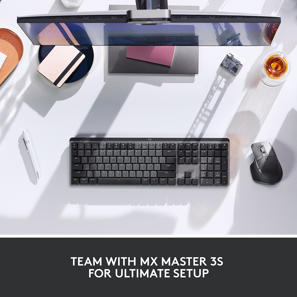 Tastatura Wireless LOGITECH MX Mechanical, Bluetooth, USB, gri