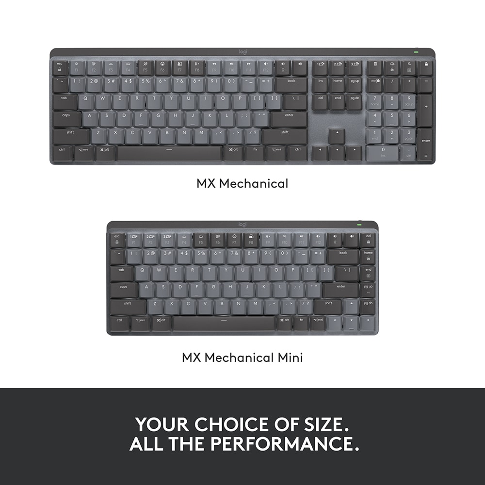 Tastatura Wireless LOGITECH MX Mechanical, Bluetooth, USB, gri
