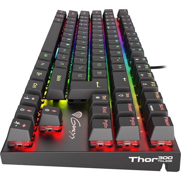 Tastatura Gaming mecanica GENESIS Thor 300 TKL RGB, USB, Layout US, negru