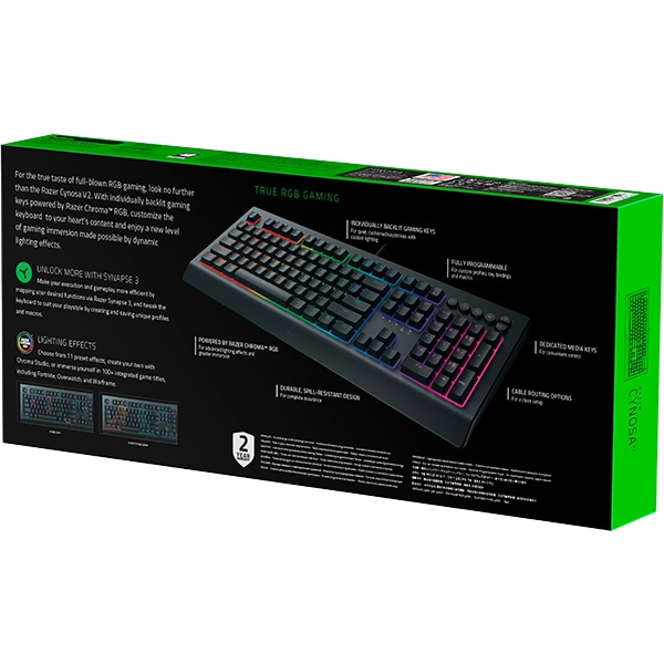 Tastatura Gaming RAZER Cynosa V2, Layout US, USB, negru