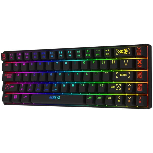 Tastatura Gaming Wireless mecanica AQIRYS Mira, Bluetooth, USB, Layout US, negru