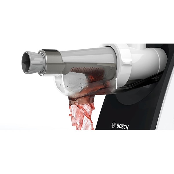 Masina de tocat carne BOSCH CompactPower MFW3X15B, 2.5kg/min, 2000W, accesoriu carnati/suc de rosii, alb-negru