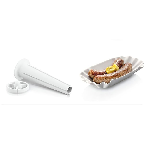 Masina de tocat carne BOSCH CompactPower MFW3X15B, 2.5kg/min, 2000W, accesoriu carnati/suc de rosii, alb-negru