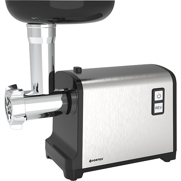 Masina de tocat carne VORTEX VO4023, 1.2kg/min, 2100W, accesoriu carnati/suc rosii, argintiu-negru