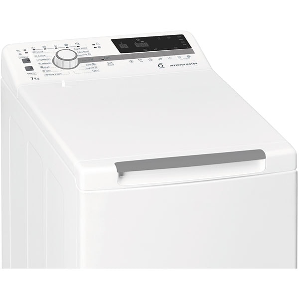 Masina de spalat rufe verticala WHIRLPOOL TDLR 7221BS EU-N, 6th Sense, 7 kg, 1200rpm, Clasa E, alb