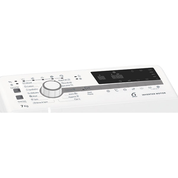 Masina de spalat rufe verticala WHIRLPOOL TDLR 7221BS EU-N, 6th Sense, 7 kg, 1200rpm, Clasa E, alb