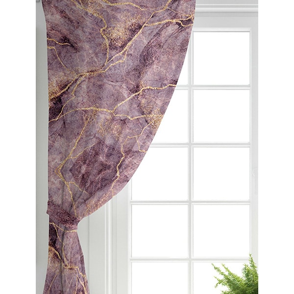 Set 2 draperii Mila Home, rejansa, 140 x 260 cm, semiopac, roz-auriu
