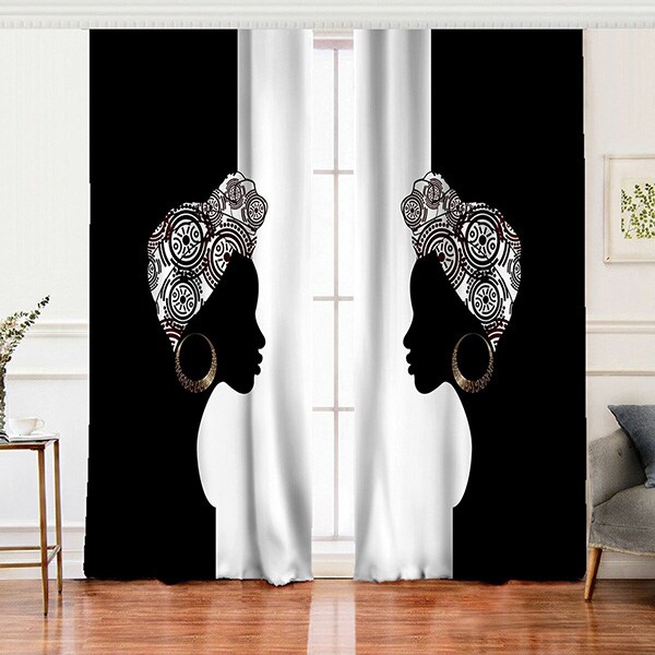 Set 2 draperii Mila Home, rejansa, 140 x 260 cm, semiopac, alb-negru