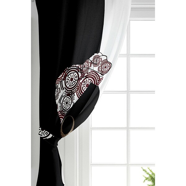 Set 2 draperii Mila Home, rejansa, 140 x 260 cm, semiopac, alb-negru