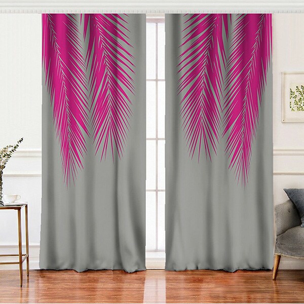 Set 2 draperii Mila Home, rejansa, 140 x 260 cm, semiopac, gri-roz