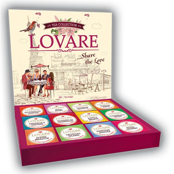 Pachet ceai LOVARE Tea Collection LVR-025, 12  x 5 buc, 110g