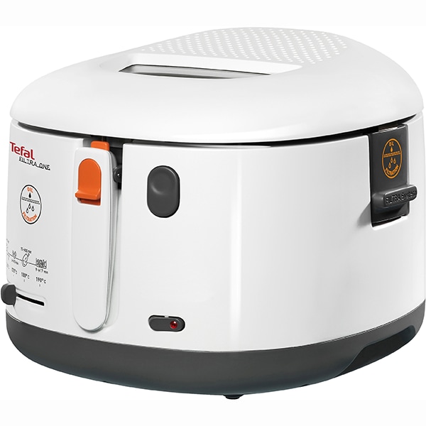 Friteuza TEFAL One Filtra FF1621, 1.2kg, 2.1l, 1900W, filtru ulei, alb-gri inchis
