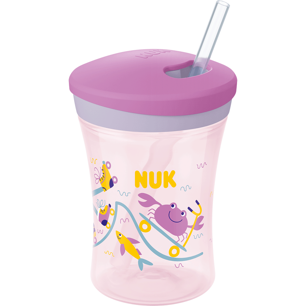 Cana NUK Action 10255600, 12 luni+, 230 ml, roz-mov