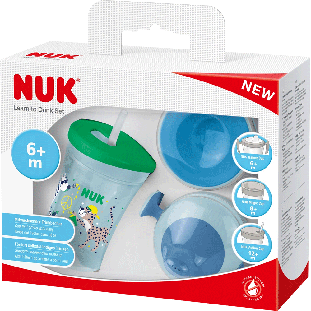 Cana NUK Evolution Invat sa beau 10255636, 6 luni+, 230 ml, albastru-verde