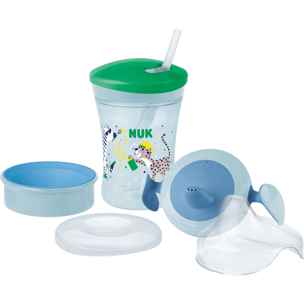 Cana NUK Evolution Invat sa beau 10255636, 6 luni+, 230 ml, albastru-verde