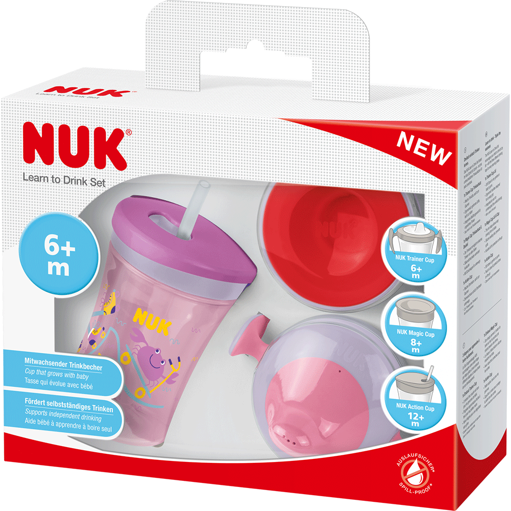 Cana NUK Evolution Invat sa beau 10255637, 6 luni+, 230 ml, roz-mov