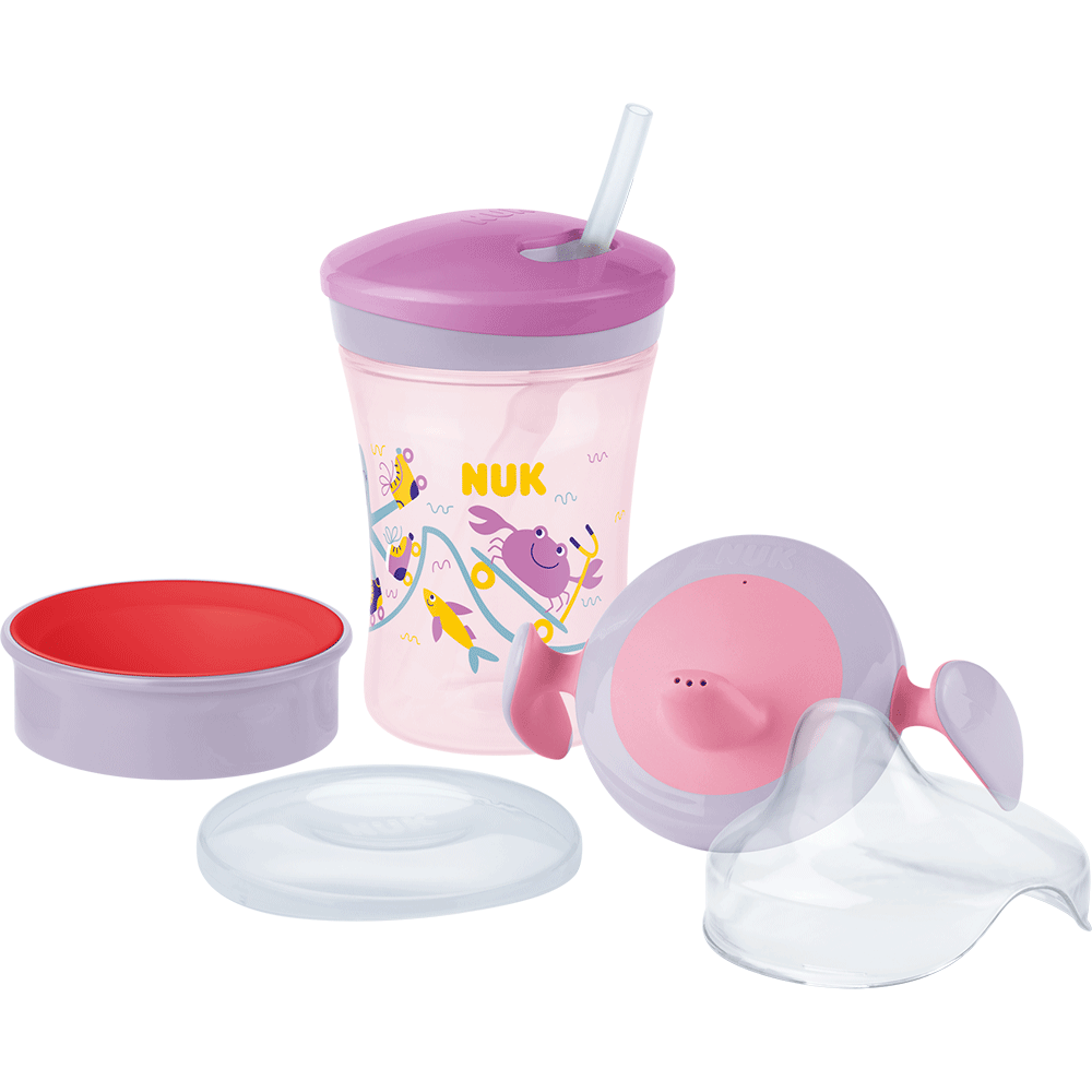 Cana NUK Evolution Invat sa beau 10255637, 6 luni+, 230 ml, roz-mov