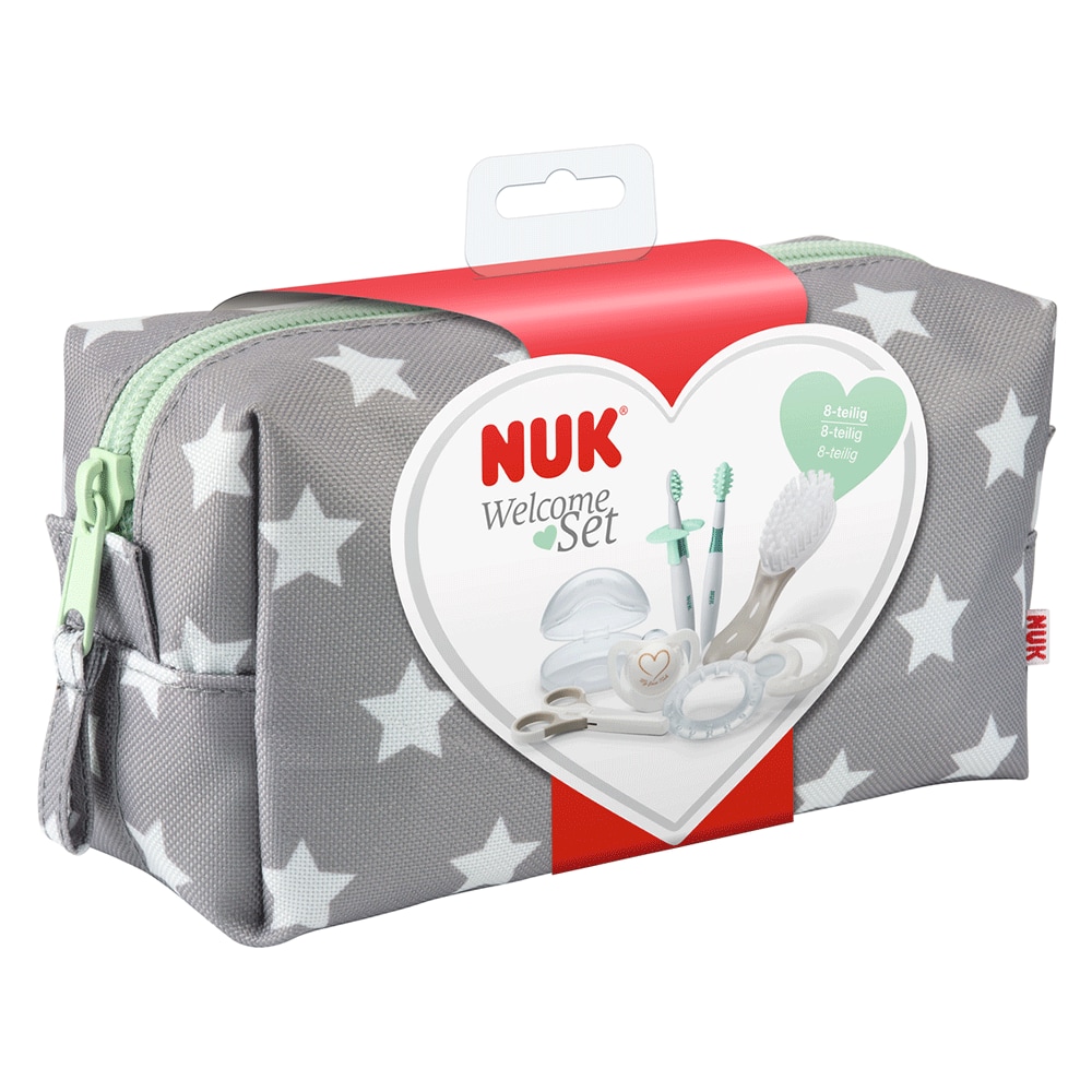 Kit ingrijire NUK Bun venit 10256412, 0 luni +, alb-gri