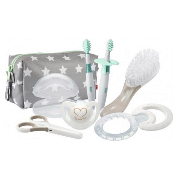 Kit ingrijire NUK Bun venit 10256412, 0 luni +, alb-gri