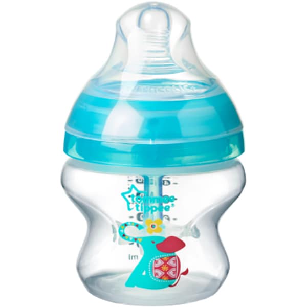 Biberon cu sistem de ventilatie TOMMEE TIPPEE Advanced Elefant 42257475, 150 ml, turcoaz