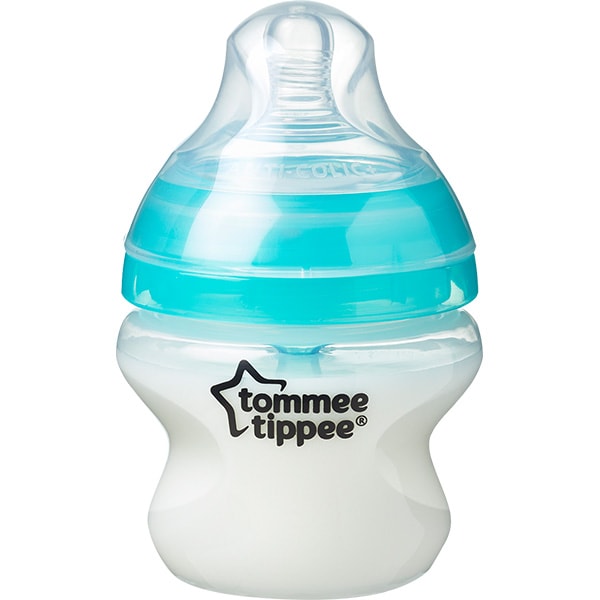 Set biberoane cu sistem de ventilatie TOMMEE TIPPEE Advanced: 2 x biberoane 150 ml, flux lent, 0 luni +, bleu - transparent
