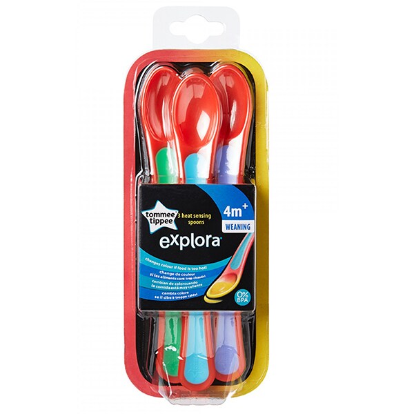 Set ligurite termosensibile TOMMEE TIPPEE Explora, 4 luni +, 3 buc, multicolor