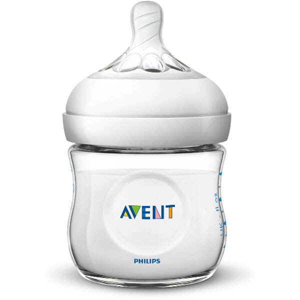 Set nou-nascut PHILIPS AVENT Natural SCD301/01: 2 biberoane 125ml + 2 biberoane 260ml + suzeta + perie curatare, 0-12 luni, alb-transparent