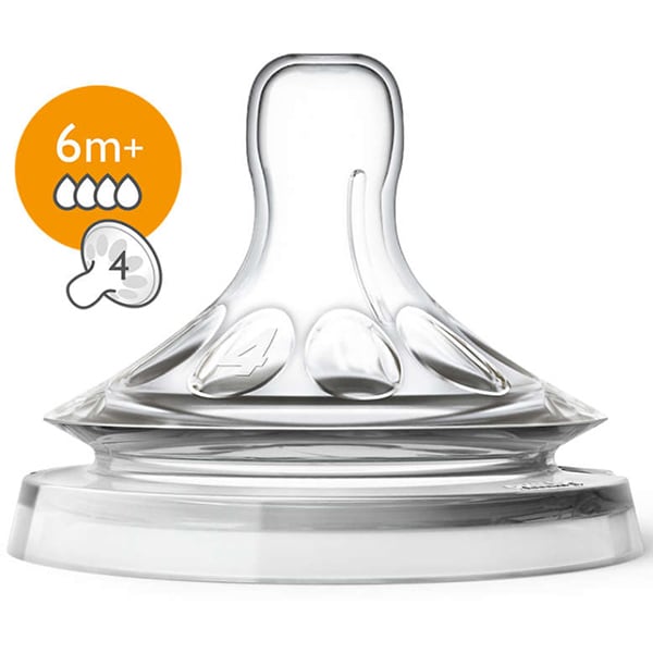 Set tetine PHILIPS AVENT Natural SCF044/27, flux rapid, 6 luni +, 2 buc, silicon