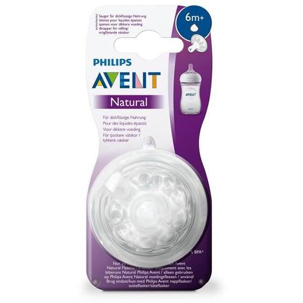 Set tetine PHILIPS AVENT Natural SCF045/27, flux variabil, 3 luni +, 2 buc, silicon