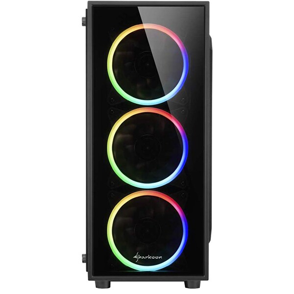 Carcasa PC SHARKOON TG4 RGB, USB 3.0, fara sursa, negru