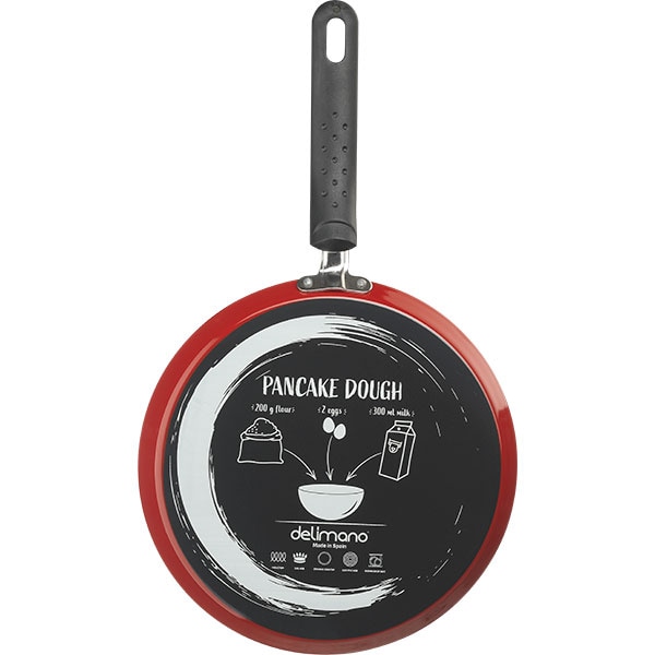 Tigaie clatite DELIMANO Titanium Legend, 26cm, otel, rosu