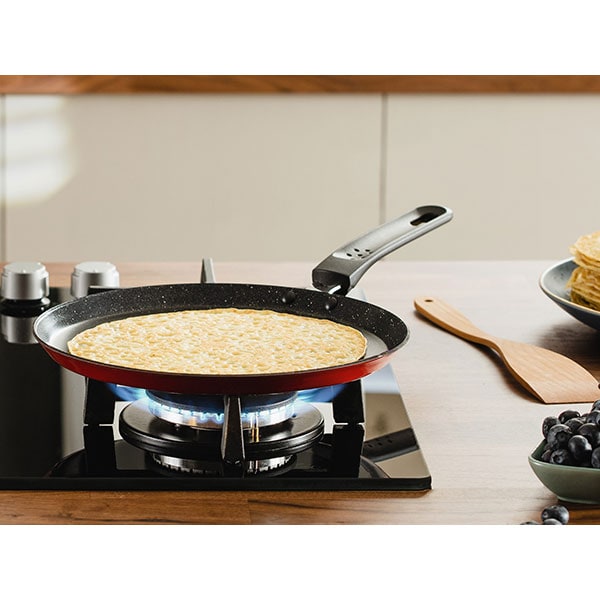 Tigaie clatite DELIMANO Titanium Legend, 26cm, otel, rosu