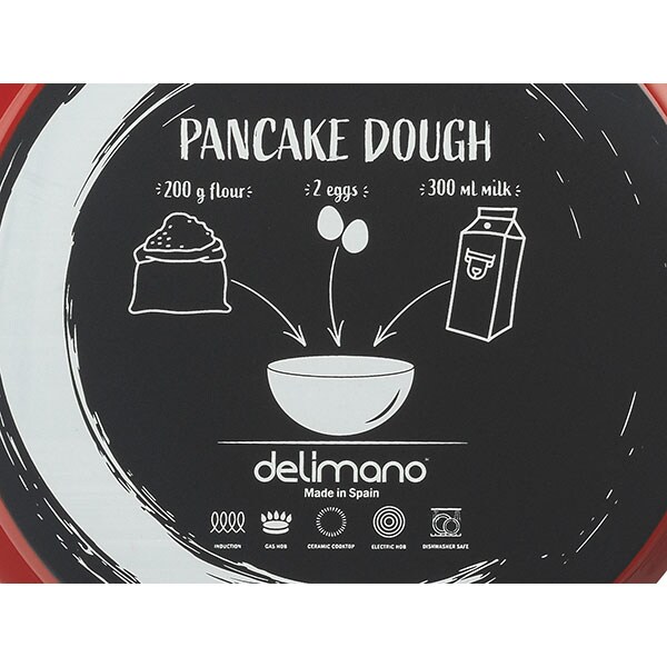 Tigaie clatite DELIMANO Titanium Legend, 26cm, otel, rosu