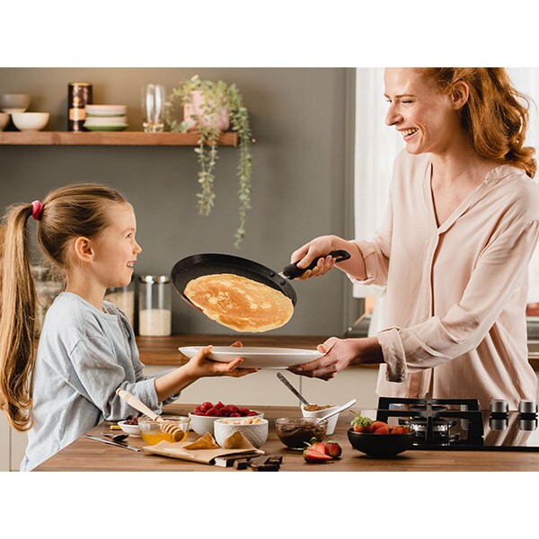 Tigaie clatite DELIMANO Titanium Legend, 26cm, otel, rosu