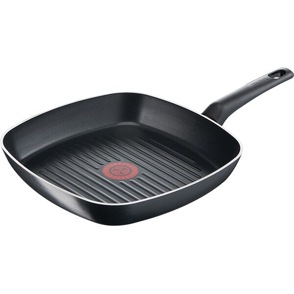 Tigaie Grill TEFAL CooknClean B2984052, 26x26cm, aluminiu, negru