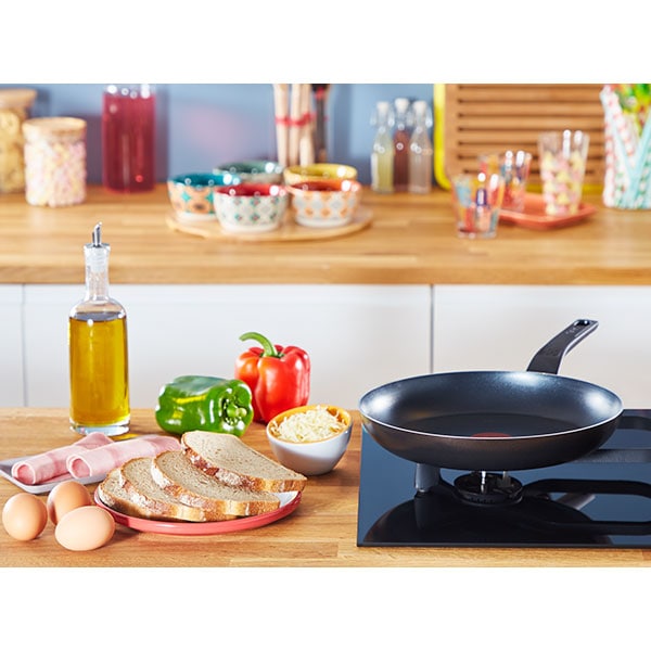 Tigaie TEFAL Simply Clean B5670453, 24cm, aluminiu, Thermo Signal, negru