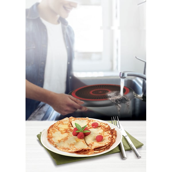 Tigaie TEFAL Simply Clean B5670453, 24cm, aluminiu, Thermo Signal, negru