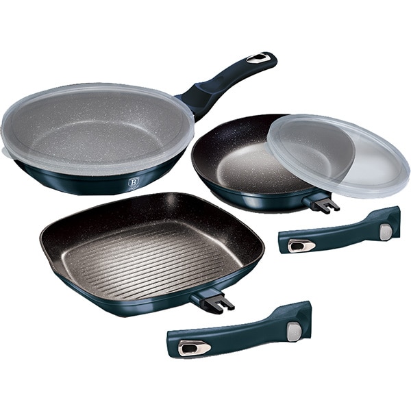 Set vase BERLINGER HAUS BH/7049, 5 piese, 1-2.1l, 20-28cm, aluminiu, albastru