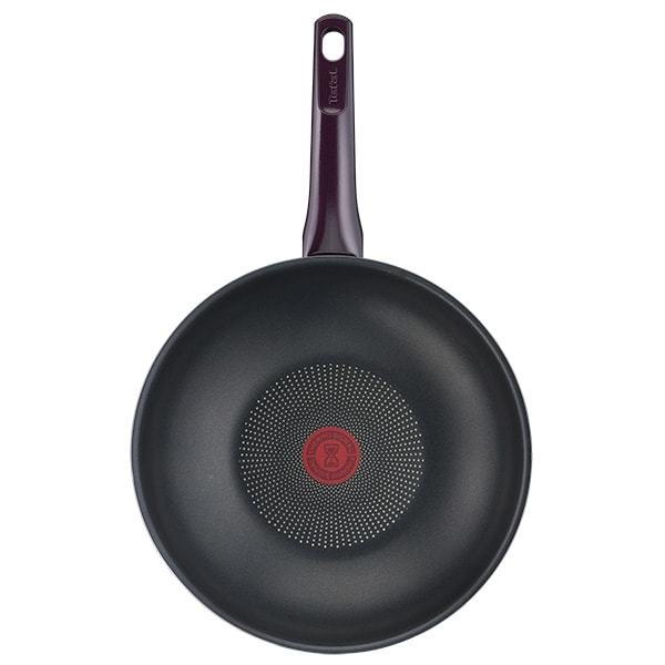 Tigaie Wok TEFAL Resist D5221983, 28cm, aluminiu, Thermo Signal, mov