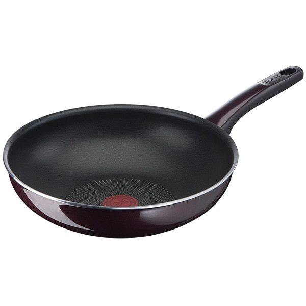 Tigaie Wok TEFAL Resist D5221983, 28cm, aluminiu, Thermo Signal, mov