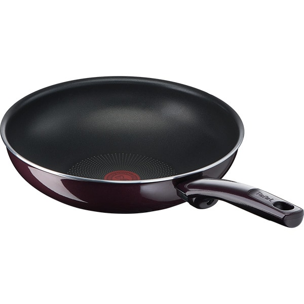Tigaie Wok TEFAL Resist D5221983, 28cm, aluminiu, Thermo Signal, mov