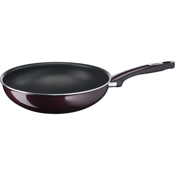 Tigaie Wok TEFAL Resist D5221983, 28cm, aluminiu, Thermo Signal, mov