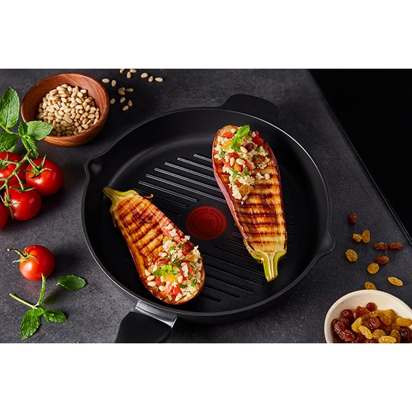 Tigaie Grill TEFAL Unlimited E2294074, 26cm, aluminiu, Thermo Signal, negru