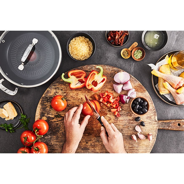 Cratita cu capac TEFAL Unlimited G2557172, 3.5l, 26cm, aluminiu, Thermo Signal, negru