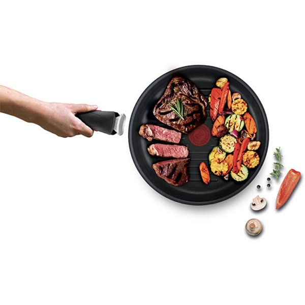 Tigaie Grill TEFAL Ingenio Unlimited L8584074, 26cm, aluminiu, negru