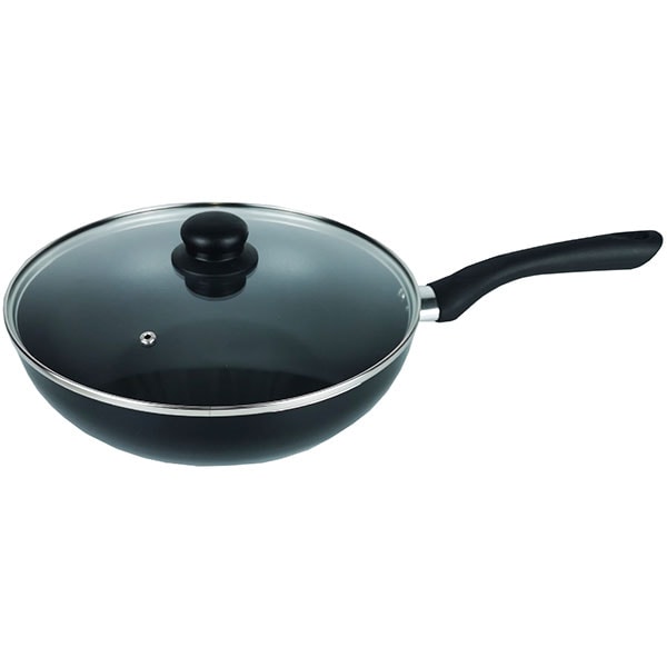 Tigaie Wok non-stick MYRIA MY4419, 28cm, aliaj aluminiu, negru